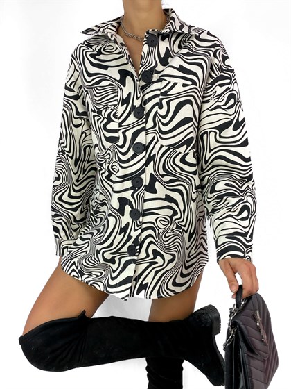 Zebra Desen Ceket Gömlek